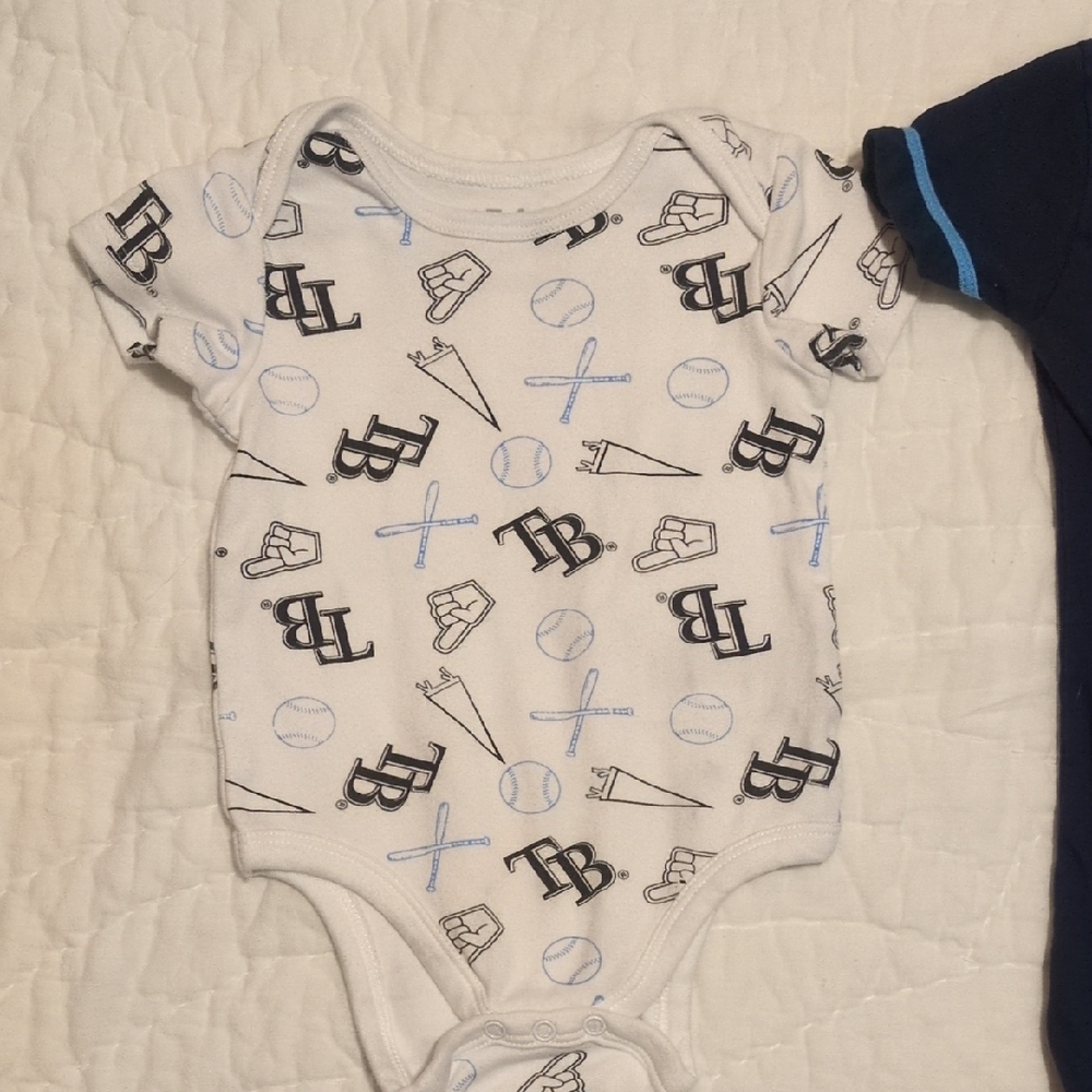 TB Patterned White Baby Bodysuit